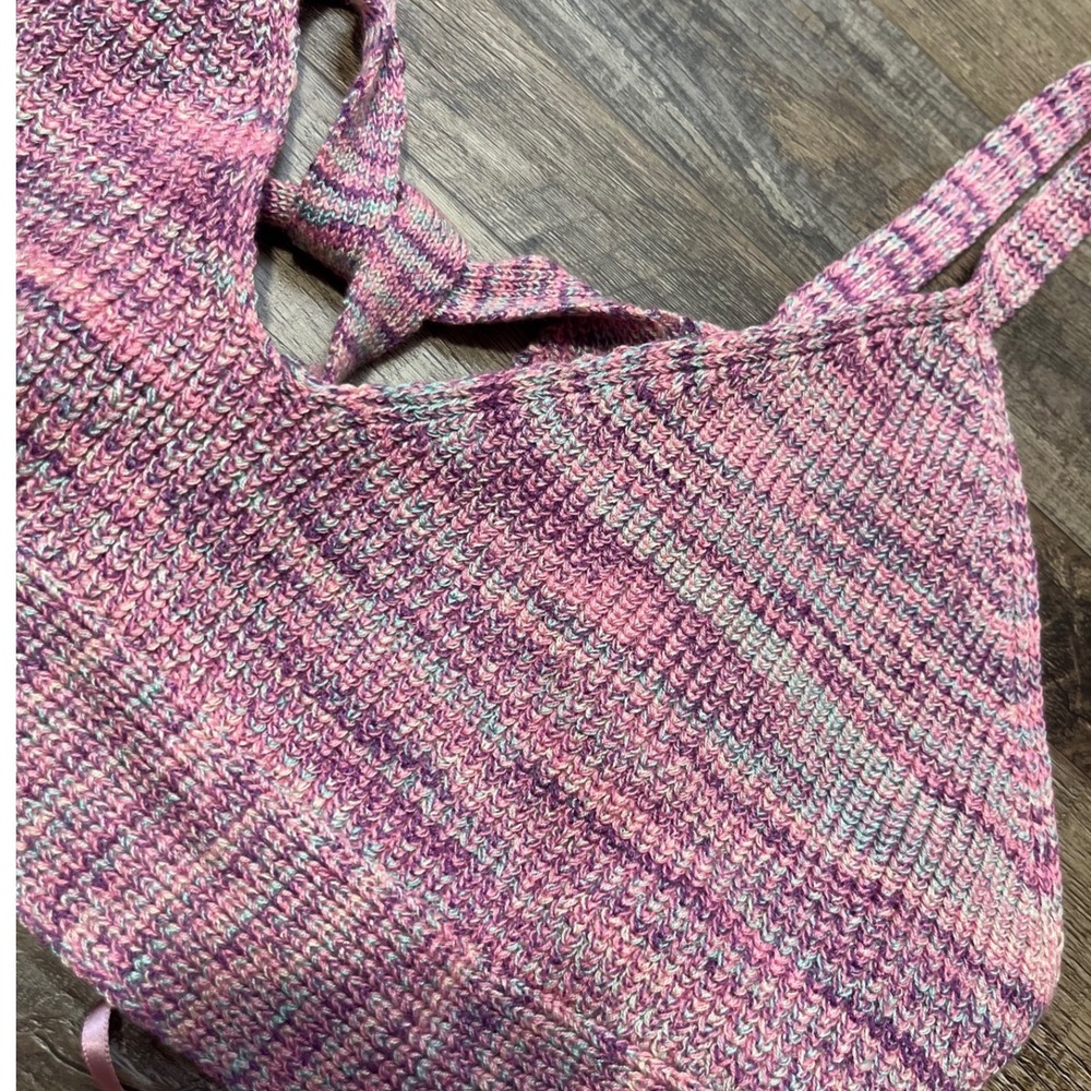 Wild Fable Space Dye Knit Bralette Top Pink‎ Purple XL Boho Festival Y2K Cropped - Picture 3 of 6